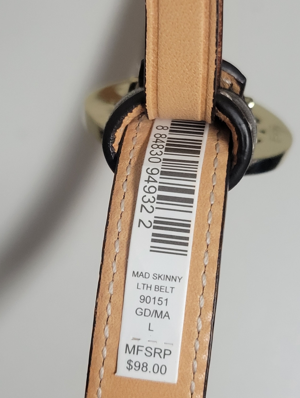 Coach New Mad Skinny LTH Belt 90151 GD/MA Large Brown Leather Belt. - Picture 4 of 9
